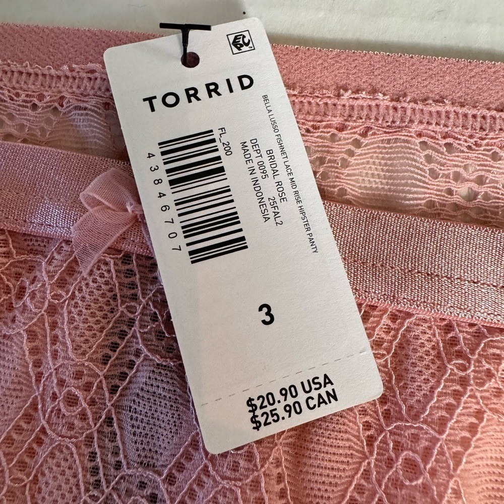 Torrid Bellissima Lace Mid Rise Hipster Panty Size 3X Pink Lot of 2 New - Picture 5 of 6